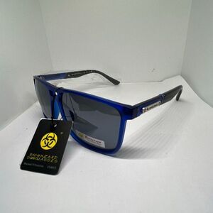 Blue Biohazard UV400 Square Sunglasses – Maximum UV Protection – NWT